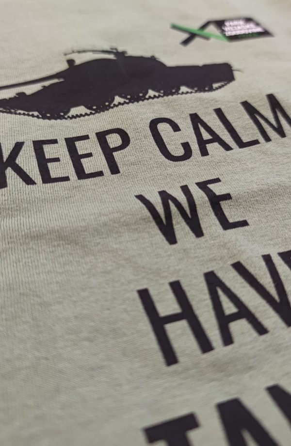 Kratka majica "Keep calm we have tanks" zelena, otroška - Image 2