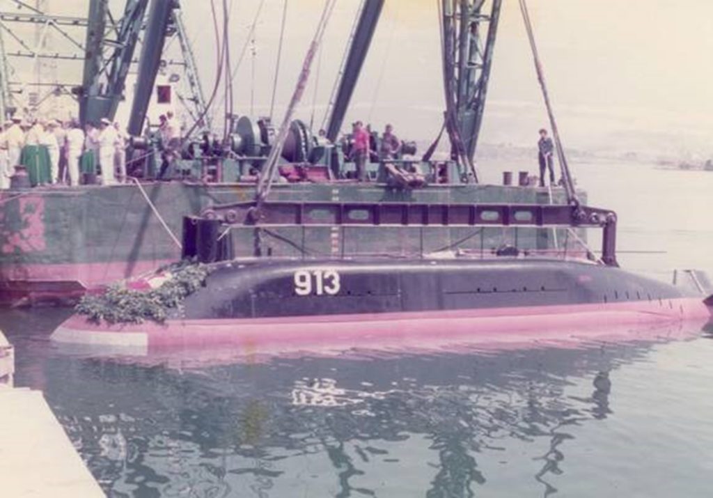 Splavitev podmornice P-913 Zeta leta 1985. Foto: osebni arhiv Miroslava Desnice