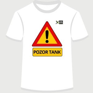 Kratka majica "POZOR TANK" bela, otroška