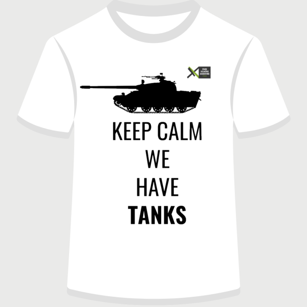Kratka majica - Keep calm we have tanks bela, ženska
