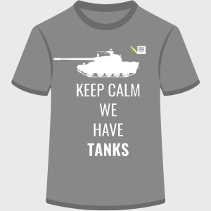 Kratka majica "Keep calm we have tanks" siva, otroška