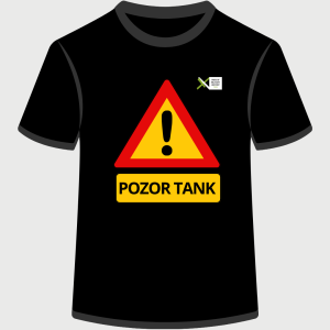 Kratka majica "POZOR TANK" črna, otroška