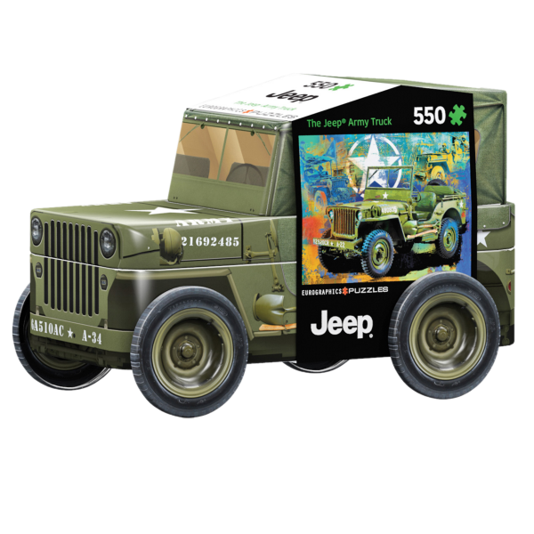 Puzzle "Jeep" v kovinski embalaži