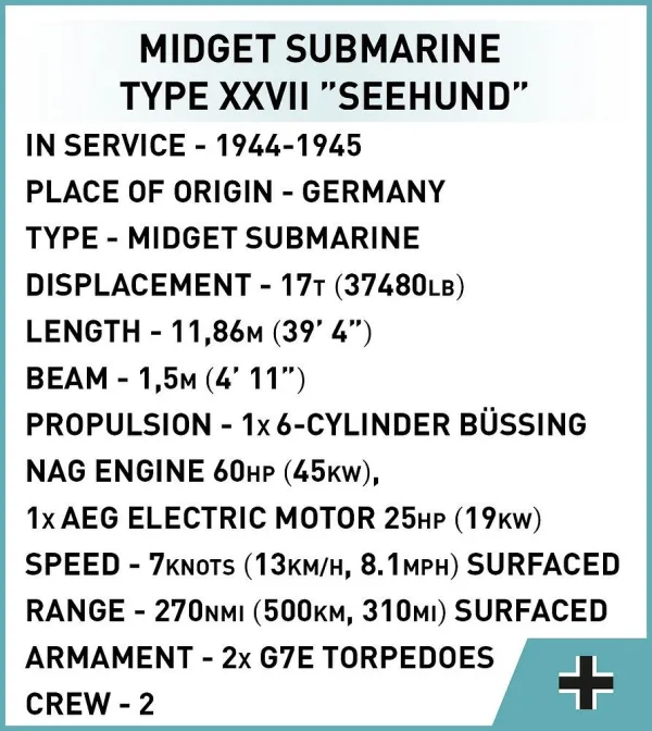 COBI-4846 U-Boat XXVII "Seehund" - Image 6