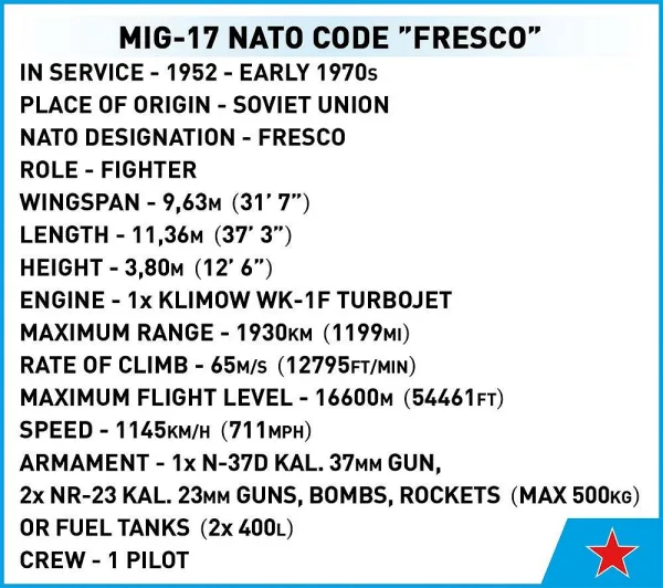 COBI-5823 MiG-17 NATO CODE "FRESCO" - slika 6